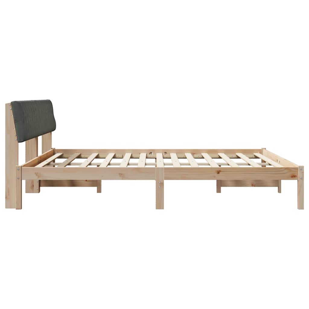 Bettgestell braun und dunkelgrau 200 x 200 cm Massivholz Kiefer