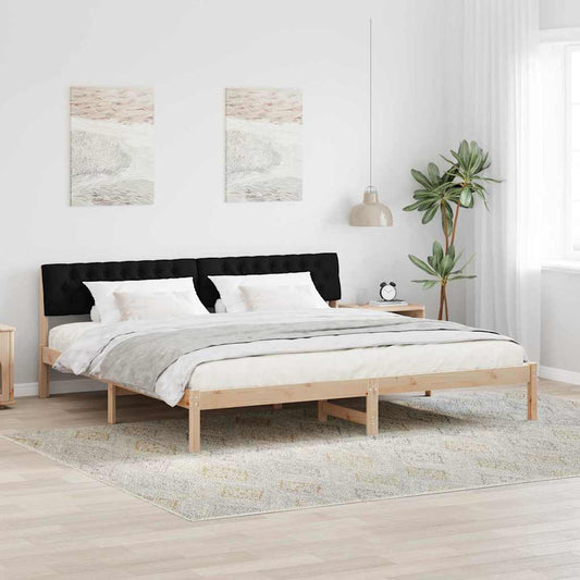 Bettgestell Braun und Schwarz 200 x 200 cm Massivholz Kiefer