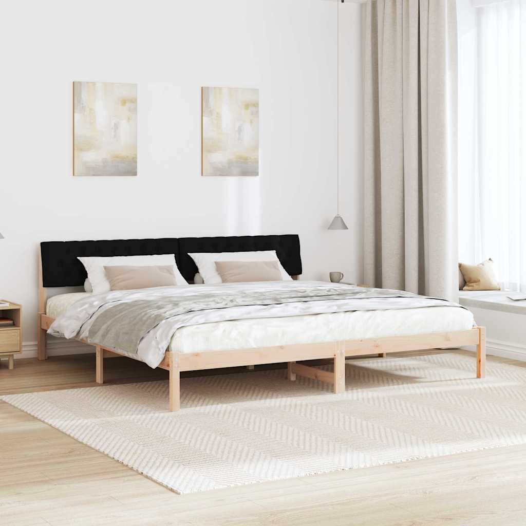 Bettgestell Braun und Schwarz 200 x 200 cm Massivholz Kiefer