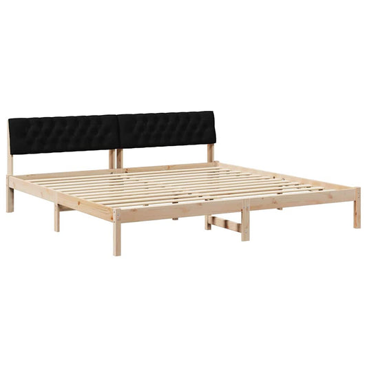 Bettgestell Braun und Schwarz 200 x 200 cm Massivholz Kiefer