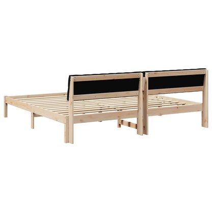 Bettgestell Braun und Schwarz 200 x 200 cm Massivholz Kiefer