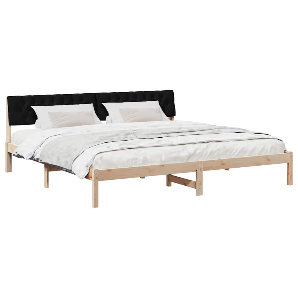 Bettgestell Braun und Schwarz 200 x 200 cm Massivholz Kiefer