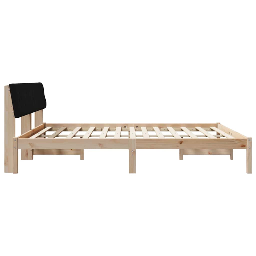 Bettgestell Braun und Schwarz 200 x 200 cm Massivholz Kiefer