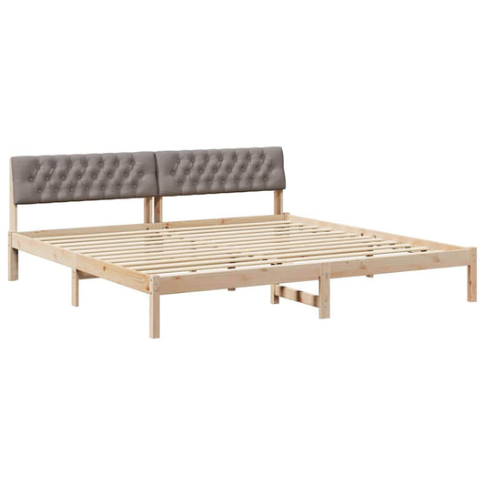 Bettgestell Braun und Taupe 200 x 200 cm Massivholz Kiefer