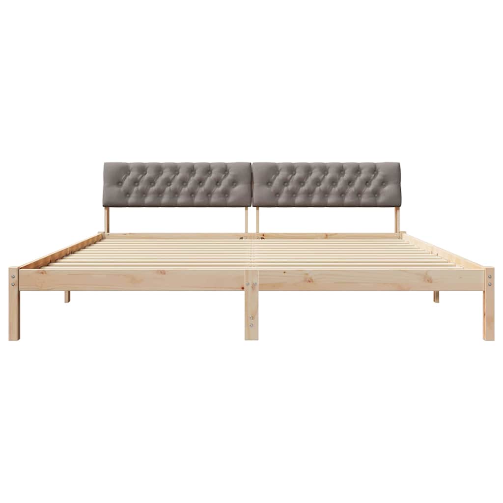 Bettgestell Braun und Taupe 200 x 200 cm Massivholz Kiefer