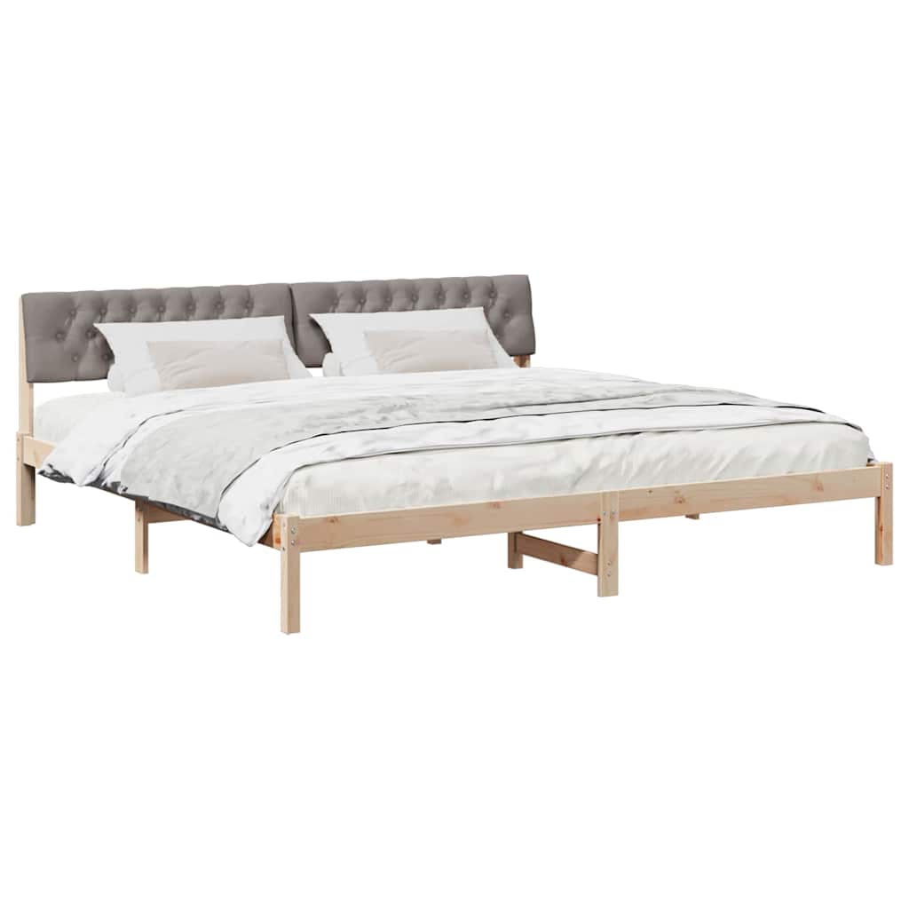 Bettgestell Braun und Taupe 200 x 200 cm Massivholz Kiefer