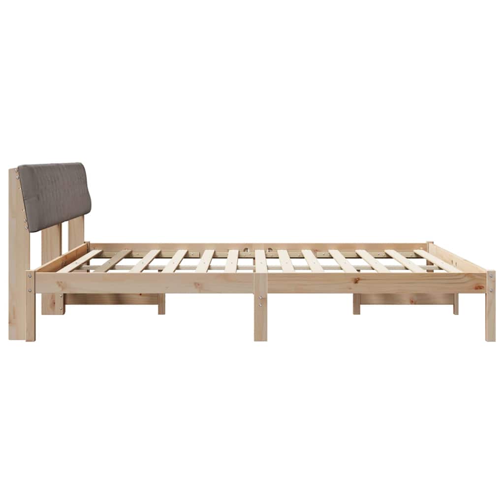Bettgestell Braun und Taupe 200 x 200 cm Massivholz Kiefer