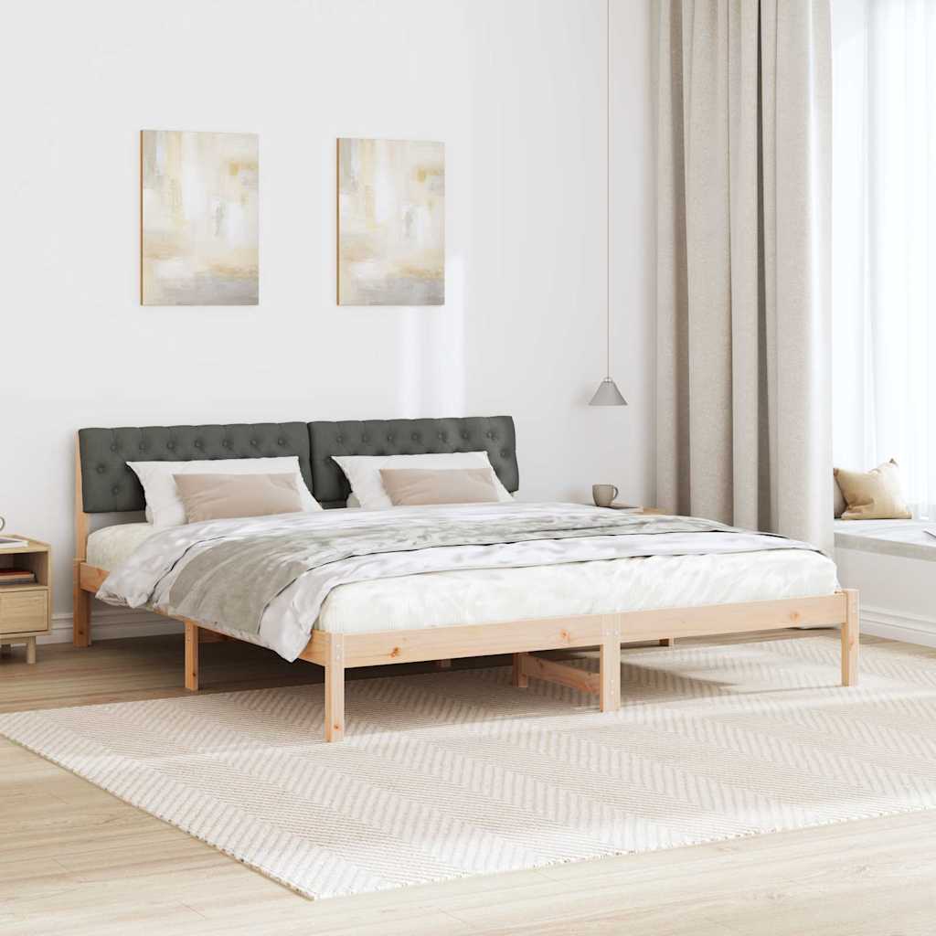 Bettgestell braun und dunkelgrau 180 x 200 cm Massivholz Kiefer