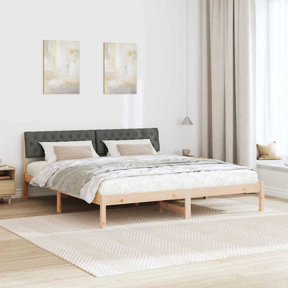 Bettgestell braun und dunkelgrau 180 x 200 cm Massivholz Kiefer