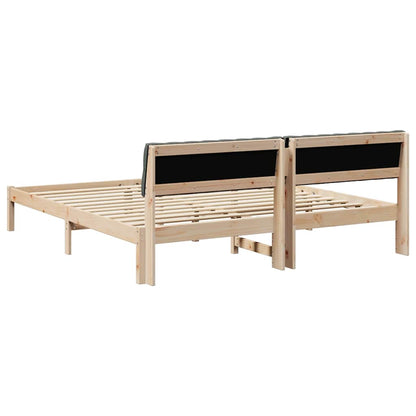 Bettgestell braun und dunkelgrau 180 x 200 cm Massivholz Kiefer