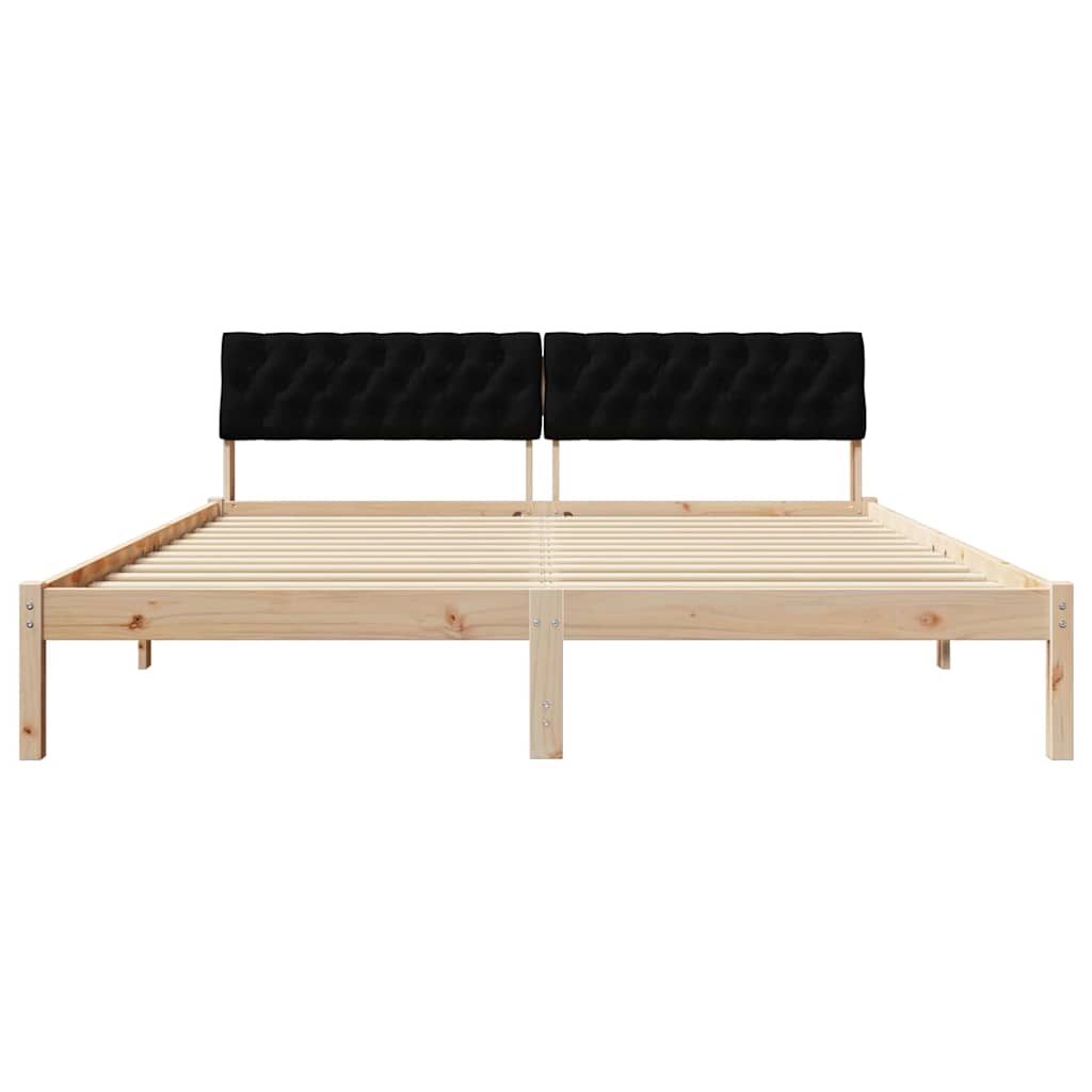 Bettgestell Braun und Schwarz 180 x 200 cm Massivholz Kiefer