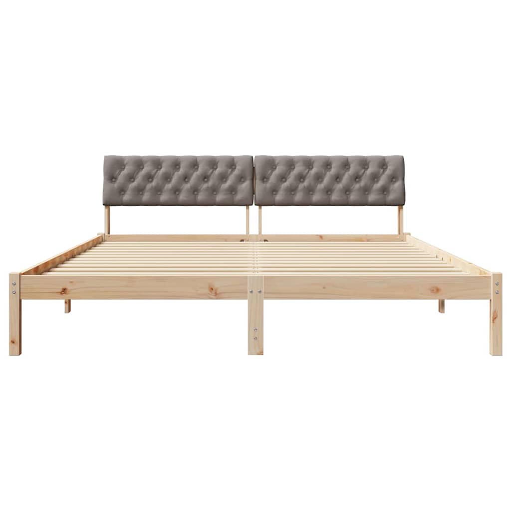 Bettgestell Braun und Taupe 180 x 200 cm Massivholz Kiefer