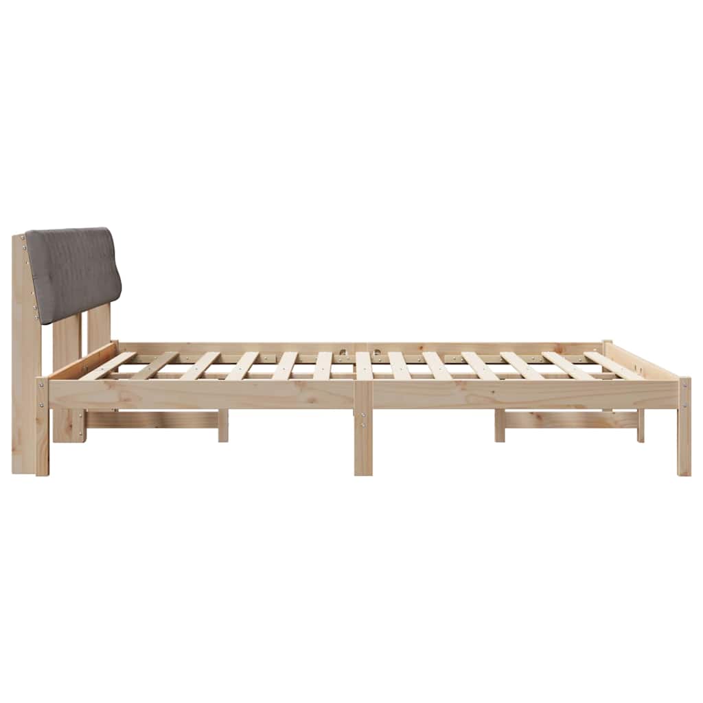 Bettgestell Braun und Taupe 180 x 200 cm Massivholz Kiefer