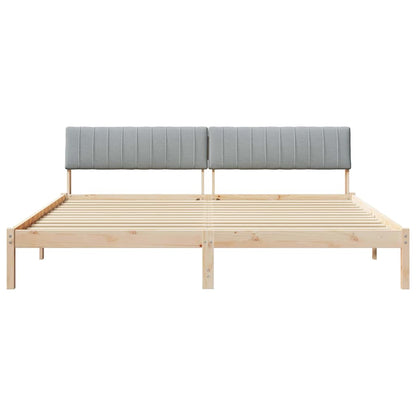Bettgestell Braun und hellgrau 200 x 200 cm Massivholz Kiefer