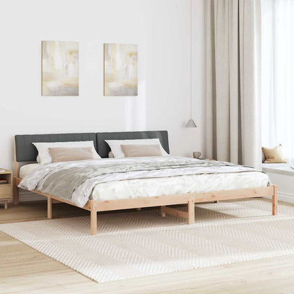 Bettgestell braun und dunkelgrau 200 x 200 cm Massivholz Kiefer