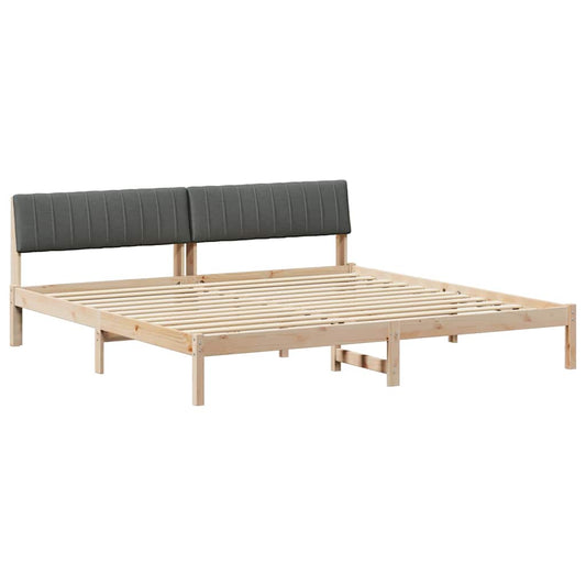 Bettgestell braun und dunkelgrau 200 x 200 cm Massivholz Kiefer