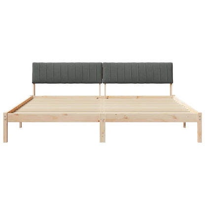 Bettgestell braun und dunkelgrau 200 x 200 cm Massivholz Kiefer