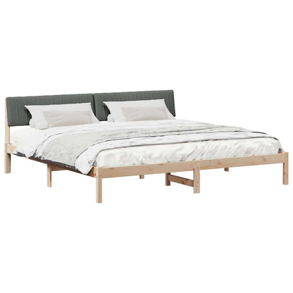 Bettgestell braun und dunkelgrau 200 x 200 cm Massivholz Kiefer