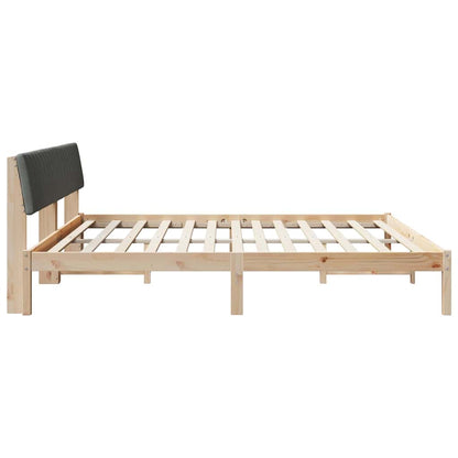 Bettgestell braun und dunkelgrau 200 x 200 cm Massivholz Kiefer