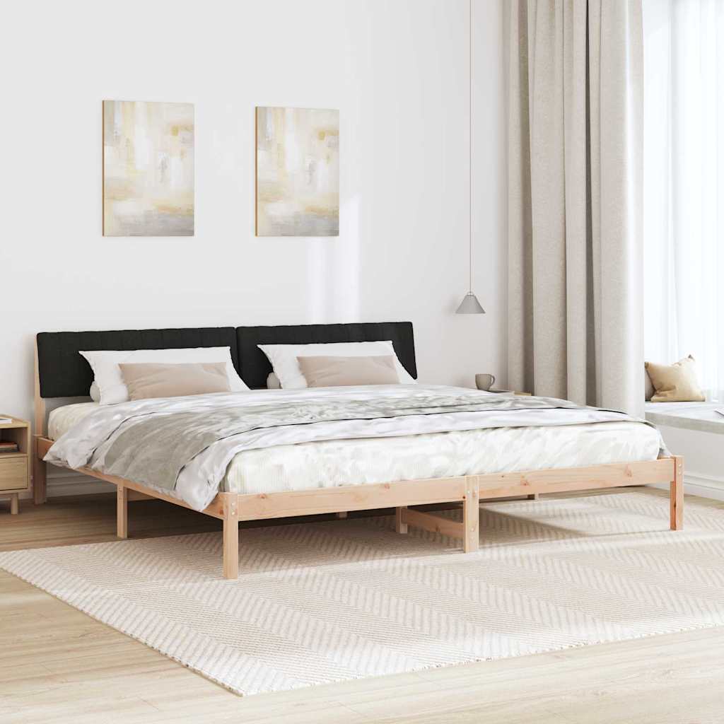 Bettgestell Braun und Schwarz 200 x 200 cm Massivholz Kiefer