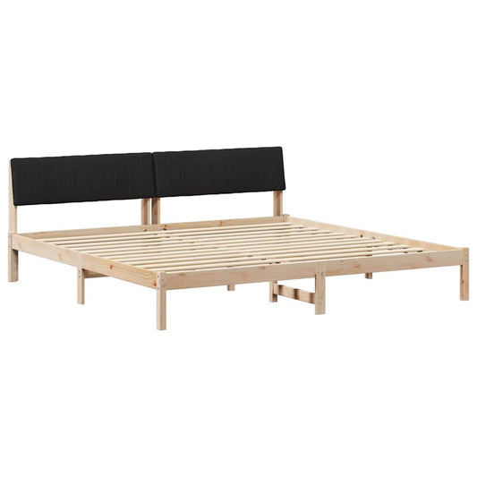 Bettgestell Braun und Schwarz 200 x 200 cm Massivholz Kiefer