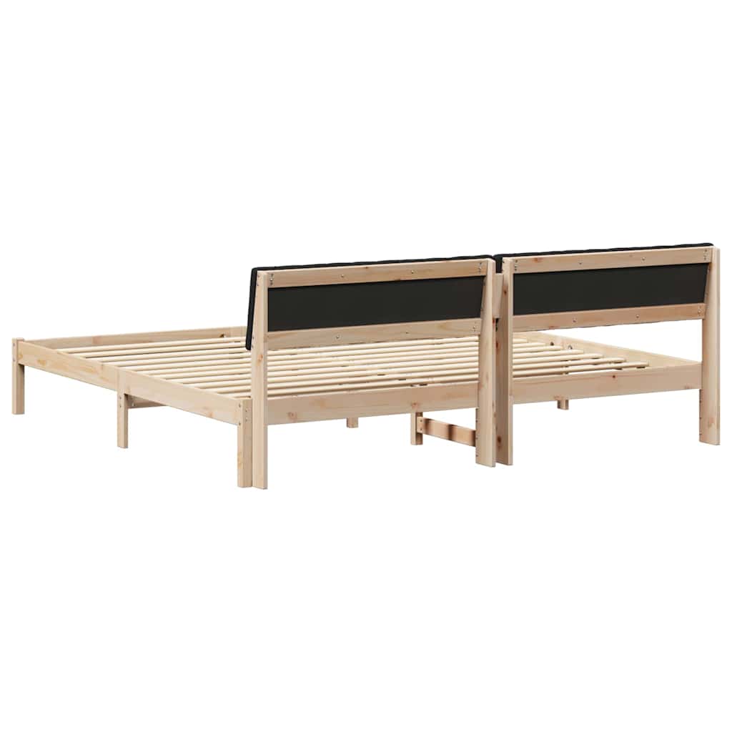 Bettgestell Braun und Schwarz 200 x 200 cm Massivholz Kiefer