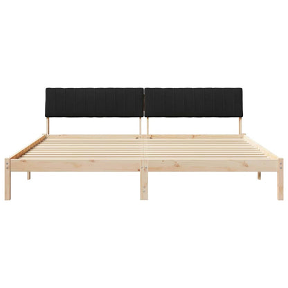Bettgestell Braun und Schwarz 200 x 200 cm Massivholz Kiefer