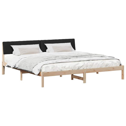 Bettgestell Braun und Schwarz 200 x 200 cm Massivholz Kiefer