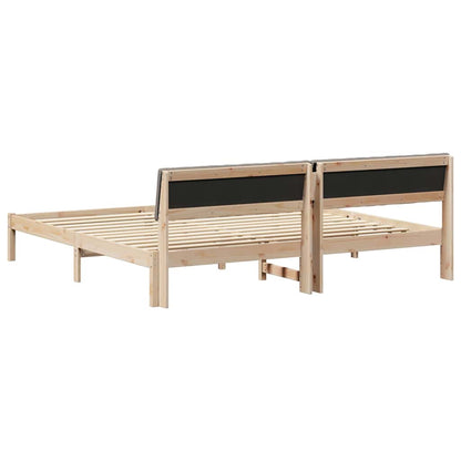 Bettgestell Braun und Taupe 200 x 200 cm Massivholz Kiefer