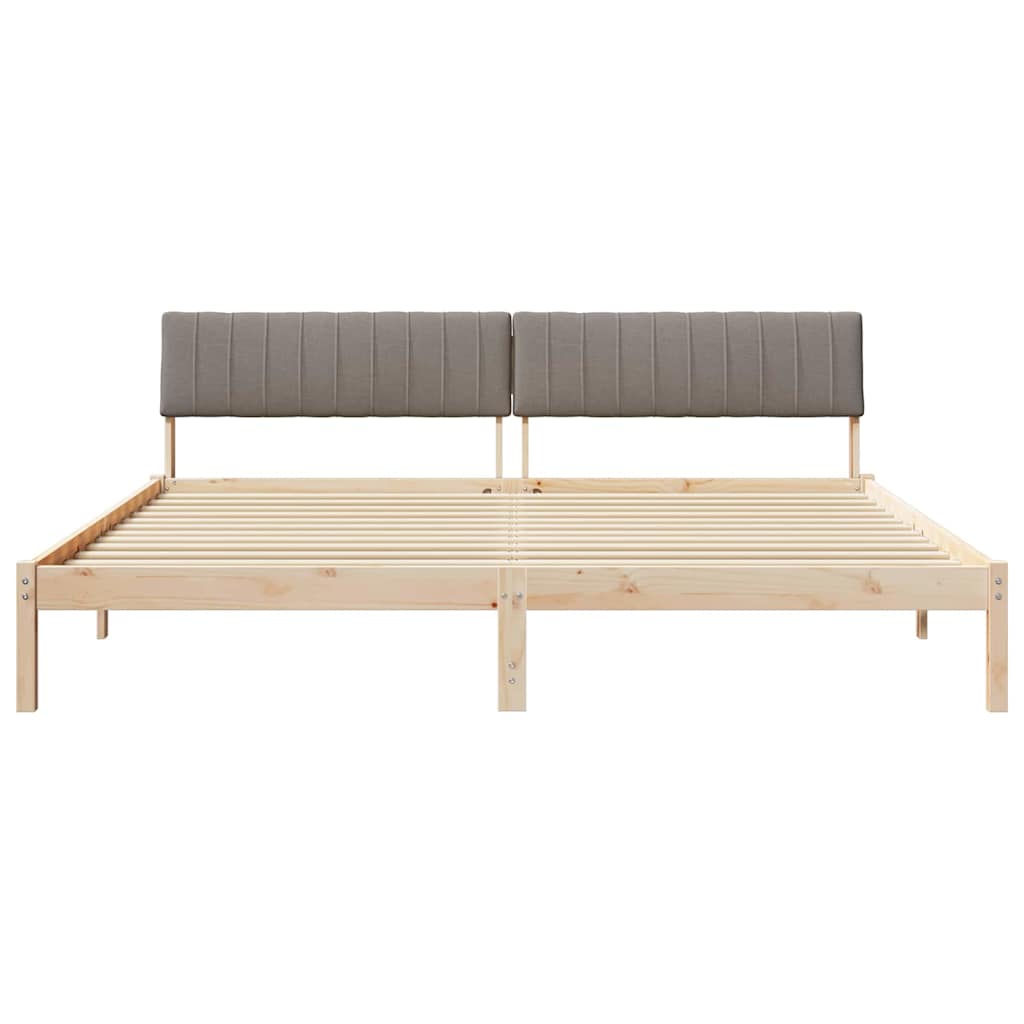 Bettgestell Braun und Taupe 200 x 200 cm Massivholz Kiefer