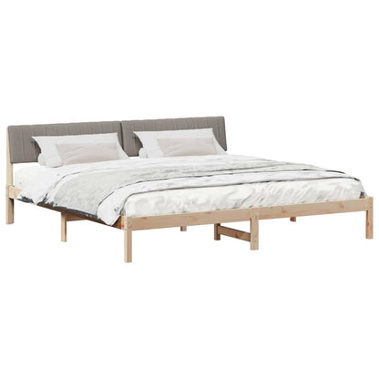Bettgestell Braun und Taupe 200 x 200 cm Massivholz Kiefer