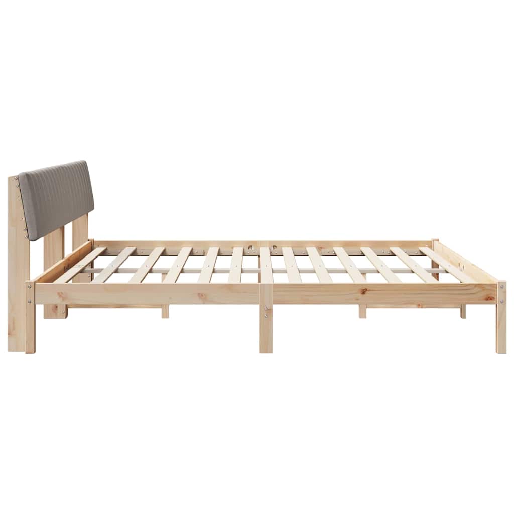 Bettgestell Braun und Taupe 200 x 200 cm Massivholz Kiefer