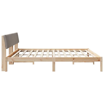 Bettgestell Braun und Taupe 200 x 200 cm Massivholz Kiefer