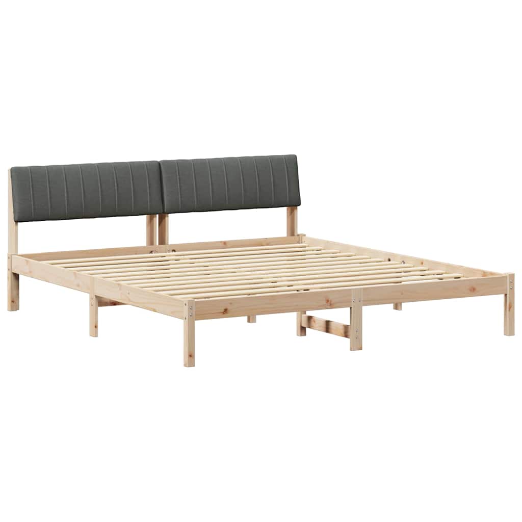 Bettgestell braun und dunkelgrau 180 x 200 cm Massivholz Kiefer