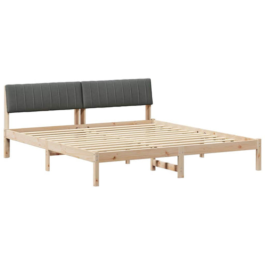 Bettgestell braun und dunkelgrau 180 x 200 cm Massivholz Kiefer