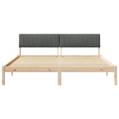Bettgestell braun und dunkelgrau 180 x 200 cm Massivholz Kiefer