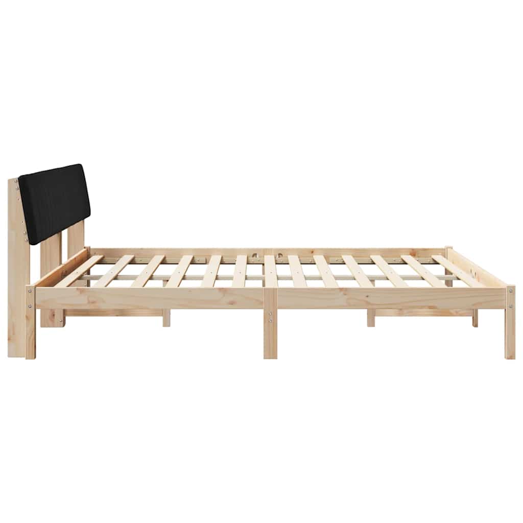 Bettgestell Braun und Schwarz 180 x 200 cm Massivholz Kiefer