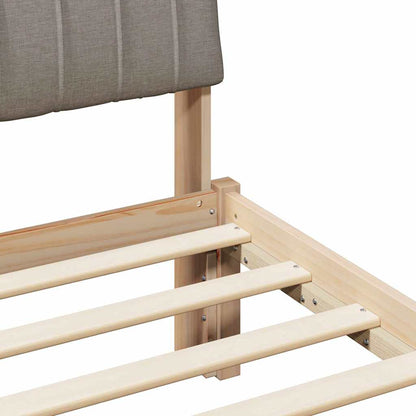 Bettgestell Braun und Taupe 180 x 200 cm Massivholz Kiefer
