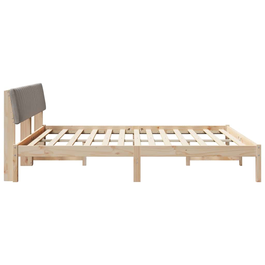 Bettgestell Braun und Taupe 180 x 200 cm Massivholz Kiefer