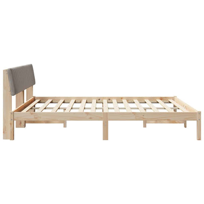 Bettgestell Braun und Taupe 180 x 200 cm Massivholz Kiefer