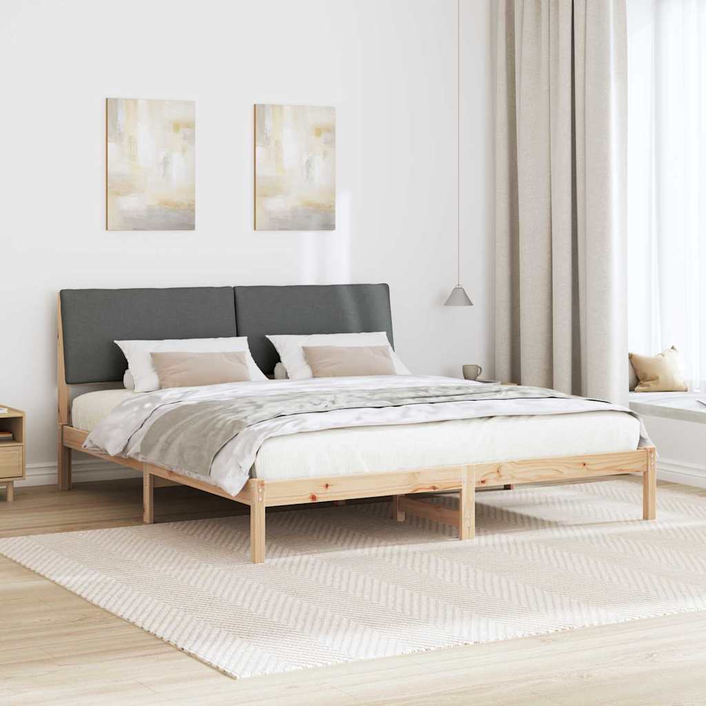 Bettgestell braun und dunkelgrau 200 x 200 cm Massivholz Kiefer