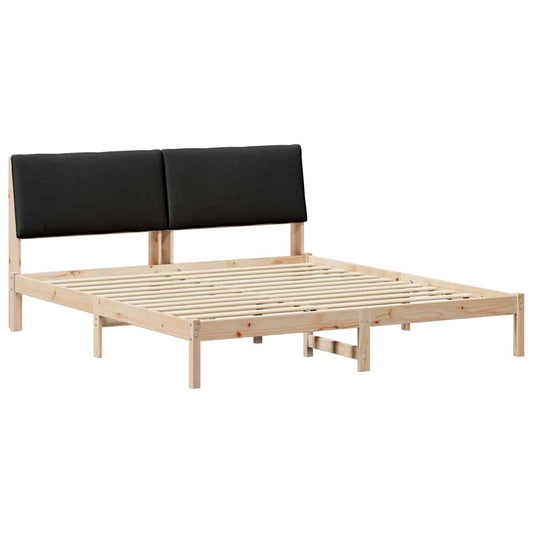 Bettgestell Braun und Schwarz 200 x 200 cm Massivholz Kiefer