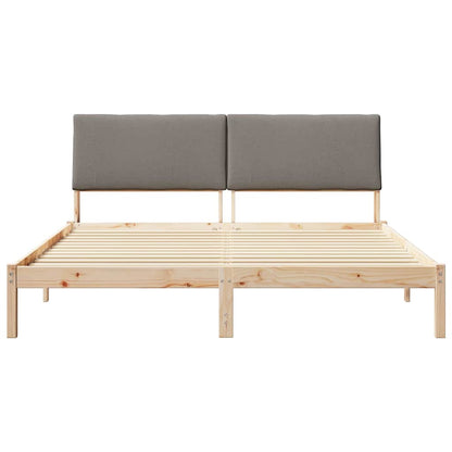 Bettgestell Braun und Taupe 200 x 200 cm Massivholz Kiefer
