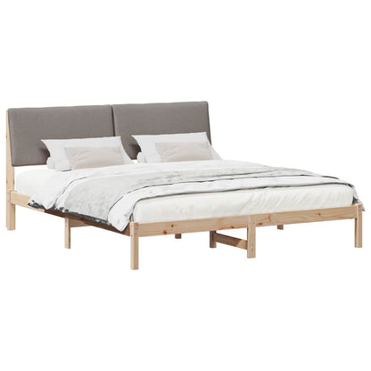 Bettgestell Braun und Taupe 200 x 200 cm Massivholz Kiefer