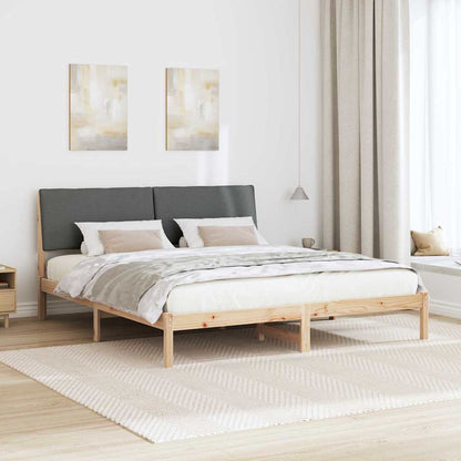 Bettgestell braun und dunkelgrau 180 x 200 cm Massivholz Kiefer