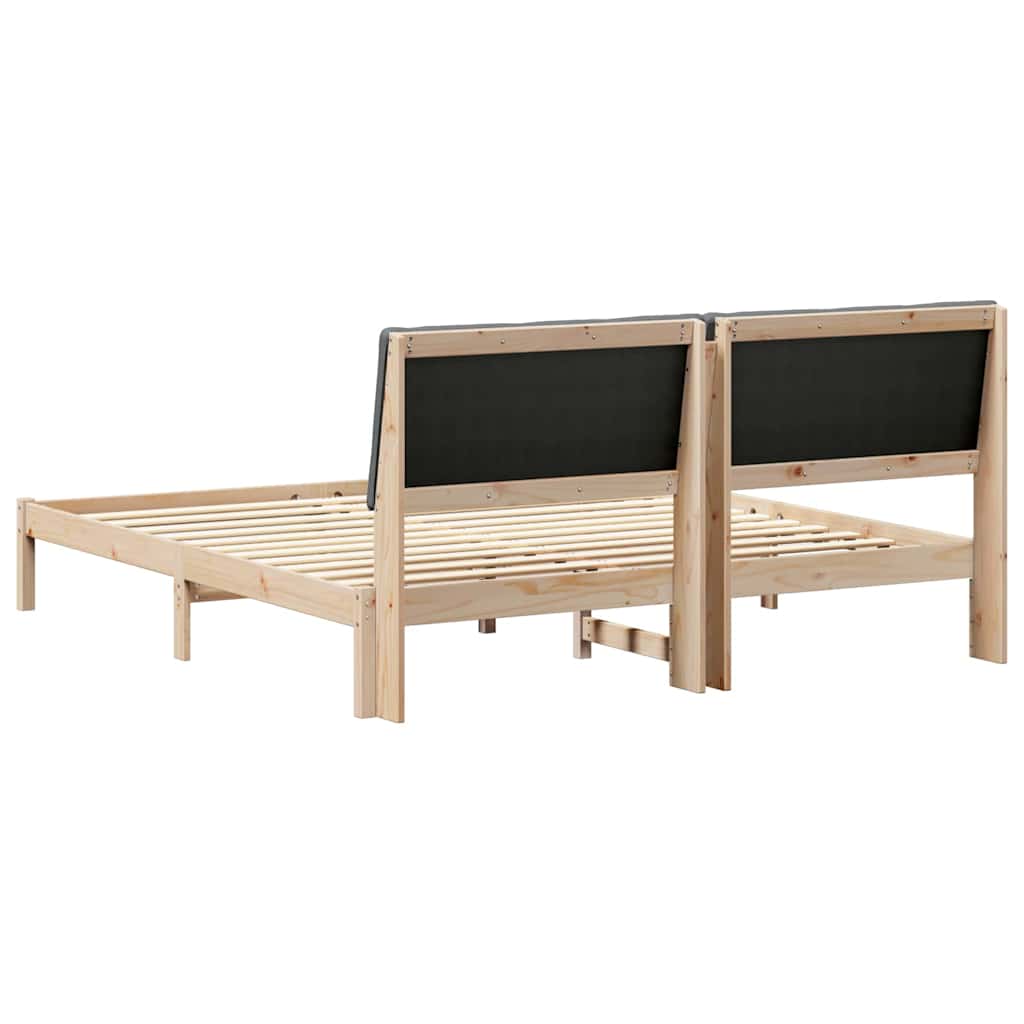 Bettgestell braun und dunkelgrau 180 x 200 cm Massivholz Kiefer