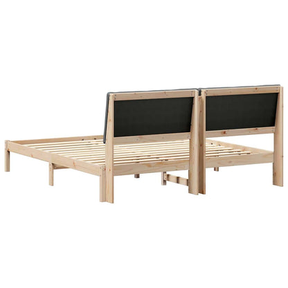 Bettgestell braun und dunkelgrau 180 x 200 cm Massivholz Kiefer