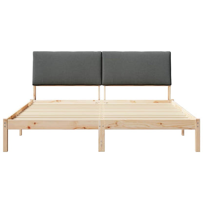 Bettgestell braun und dunkelgrau 180 x 200 cm Massivholz Kiefer