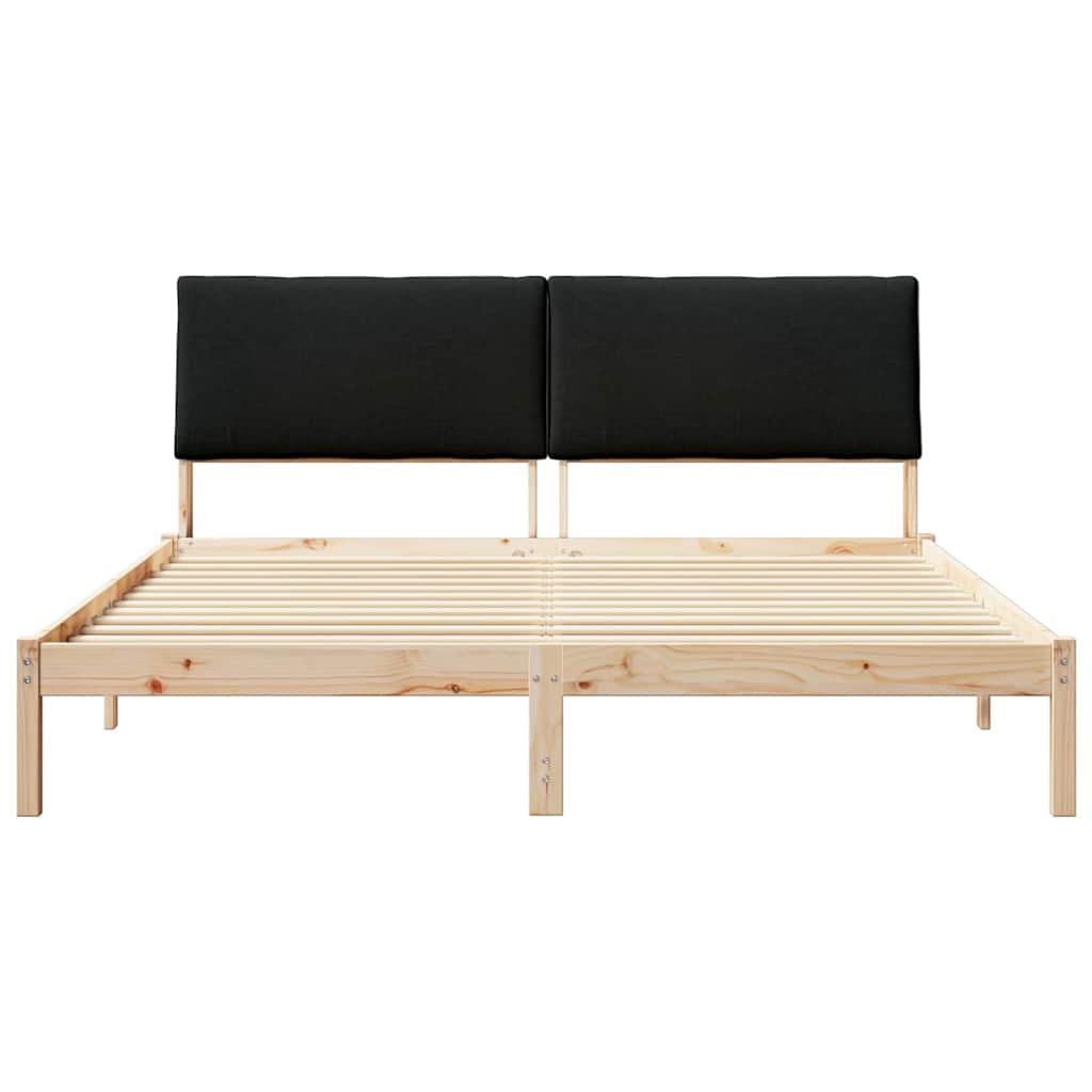 Bettgestell Braun und Schwarz 180 x 200 cm Massivholz Kiefer