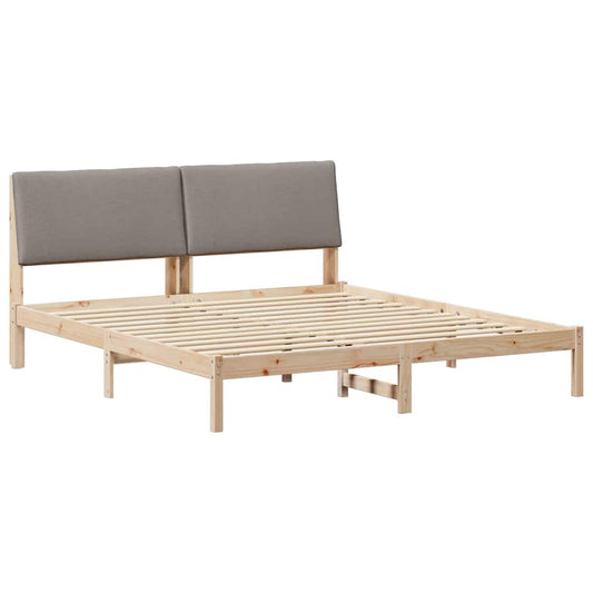 Bettgestell Braun und Taupe 180 x 200 cm Massivholz Kiefer